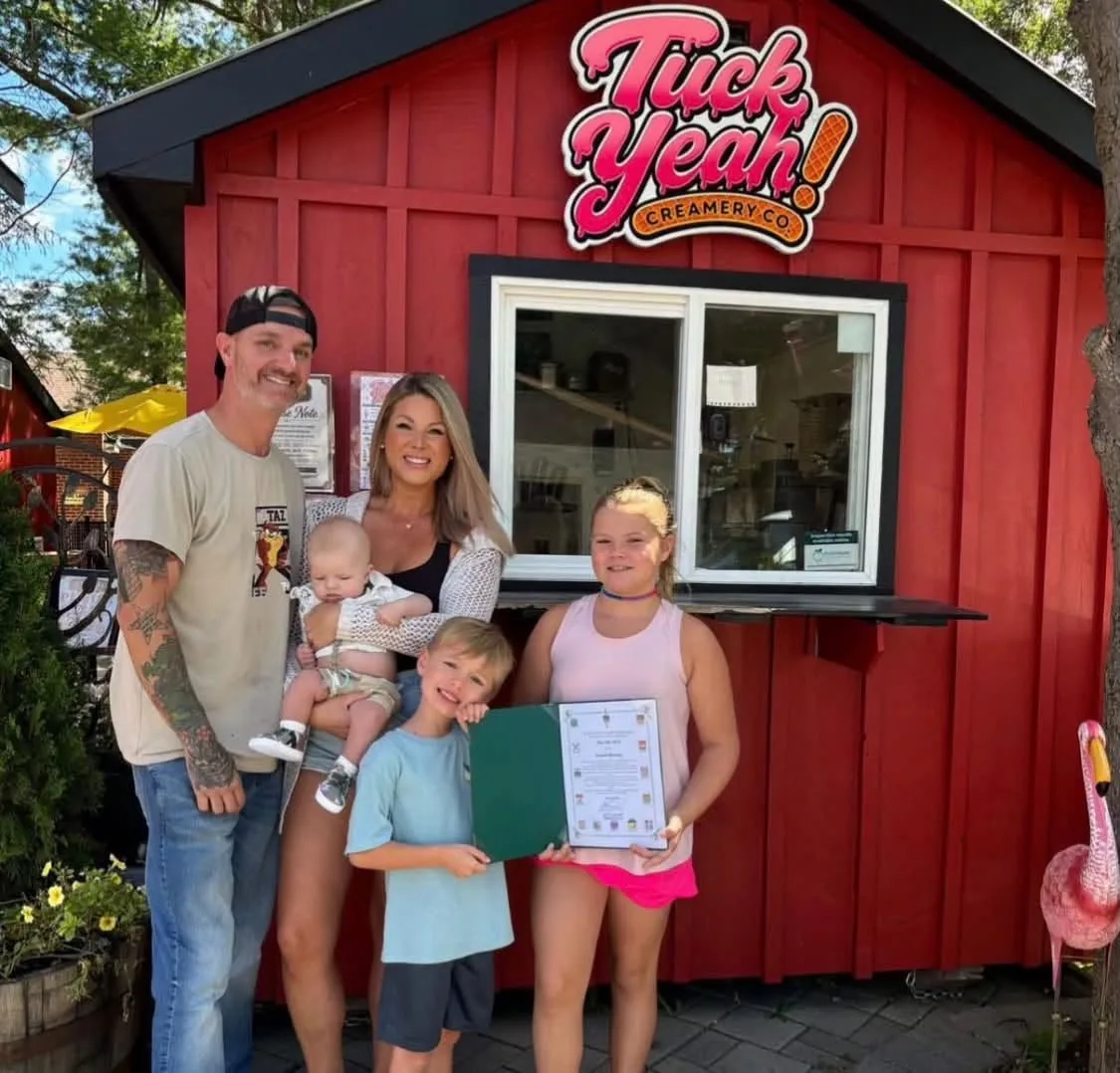 The Tuck Yeah! Creamery Co. window.